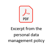 Excerpt from the personal data management policy
